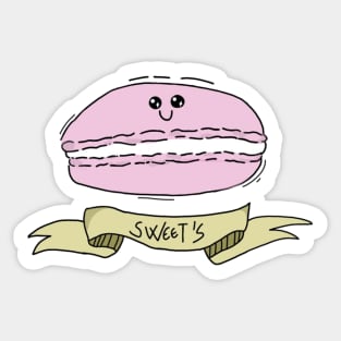 macaroon cute strawberry cream Sticker